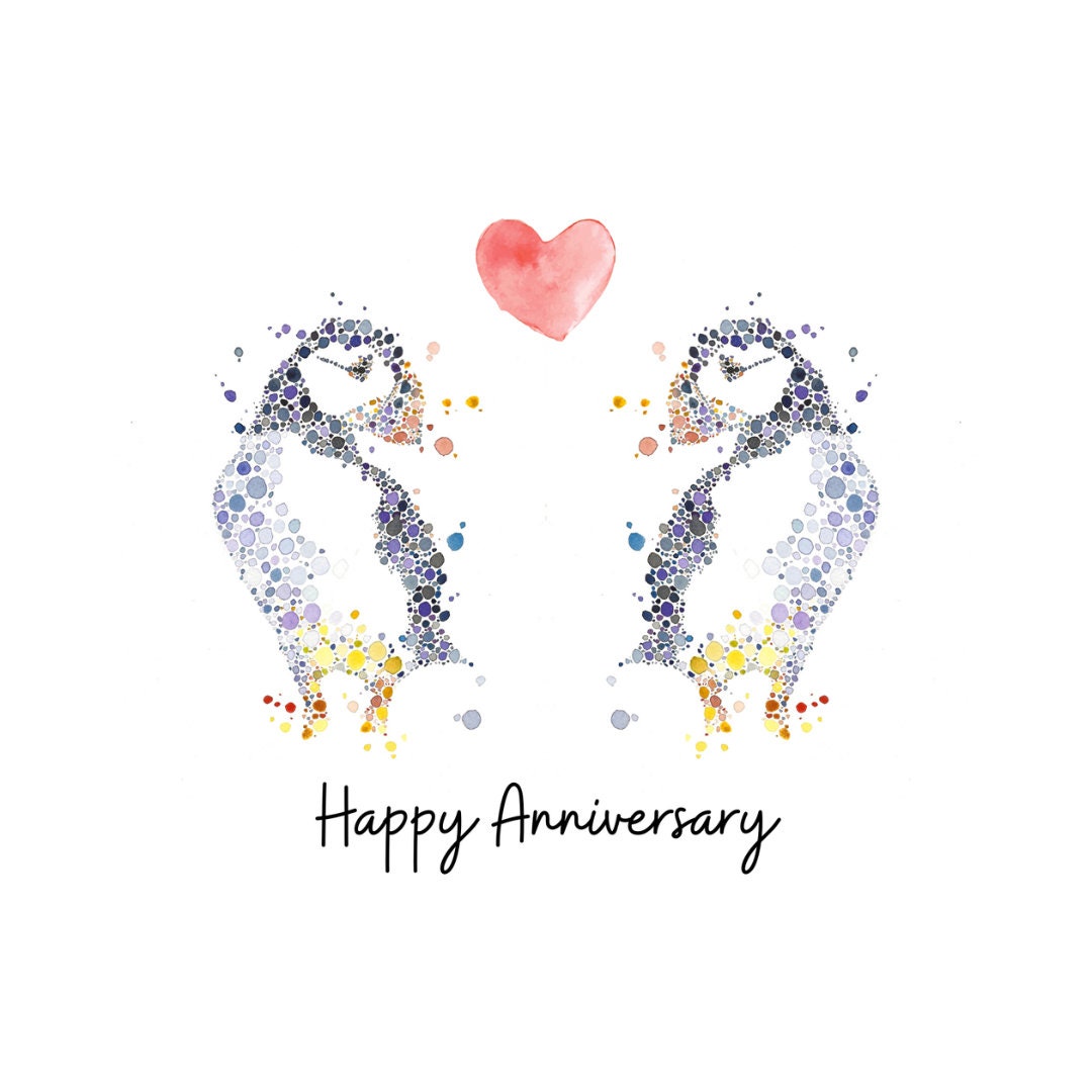 Puffins In Love,, Happy Anniversary Card Image Number 2