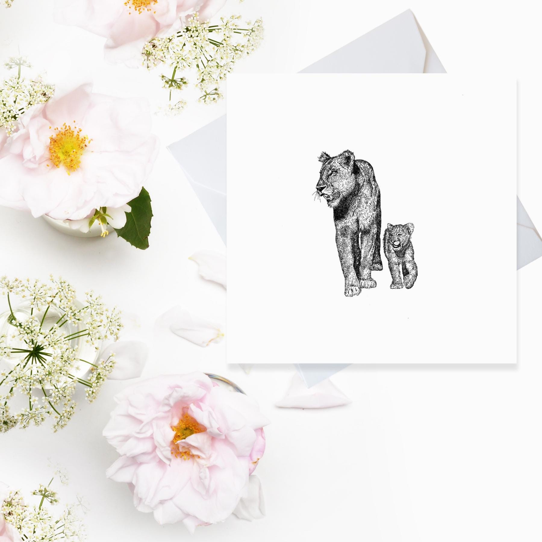 Grid image for Fierce Love – Lioness and Cub Greeting Card, Mothers Card, Love Card For Mum, To Mum Card
