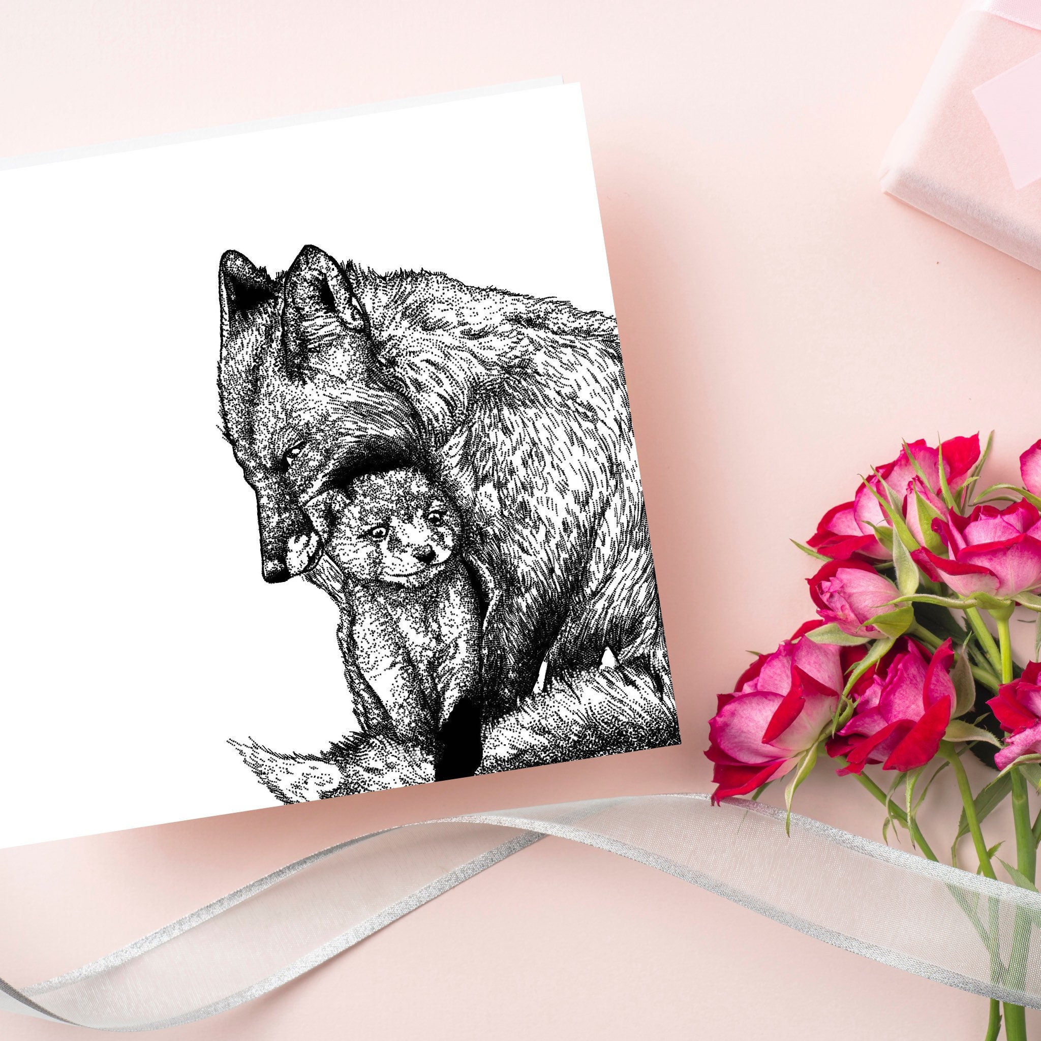 Grid image for Mummy Fox Card, Mothers Card, Love Card For Mum, To Mum Card