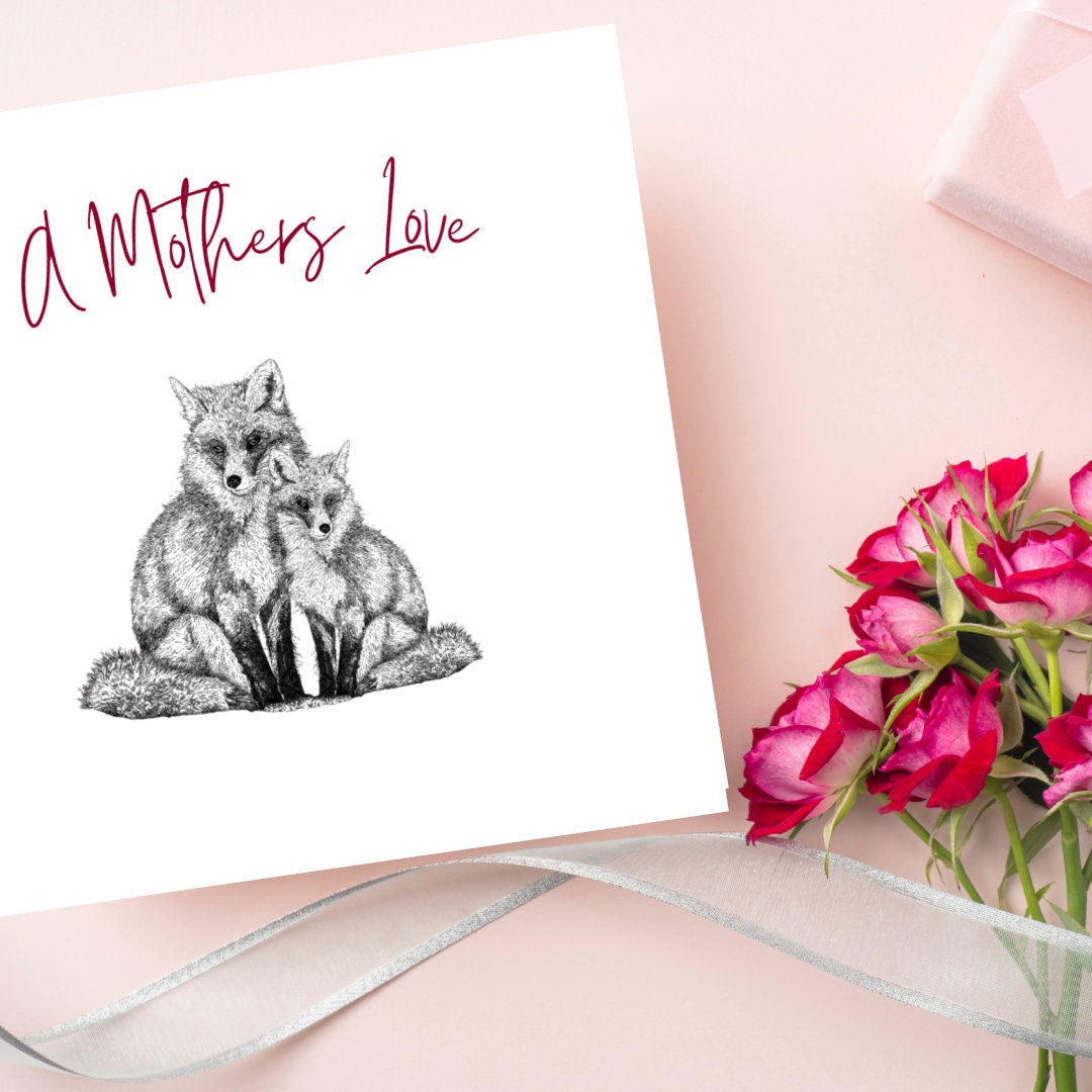 Grid image for A Mothers Love Card,Mummy Fox Card, Mothers Card, Love Card For Mum, To Mum Card