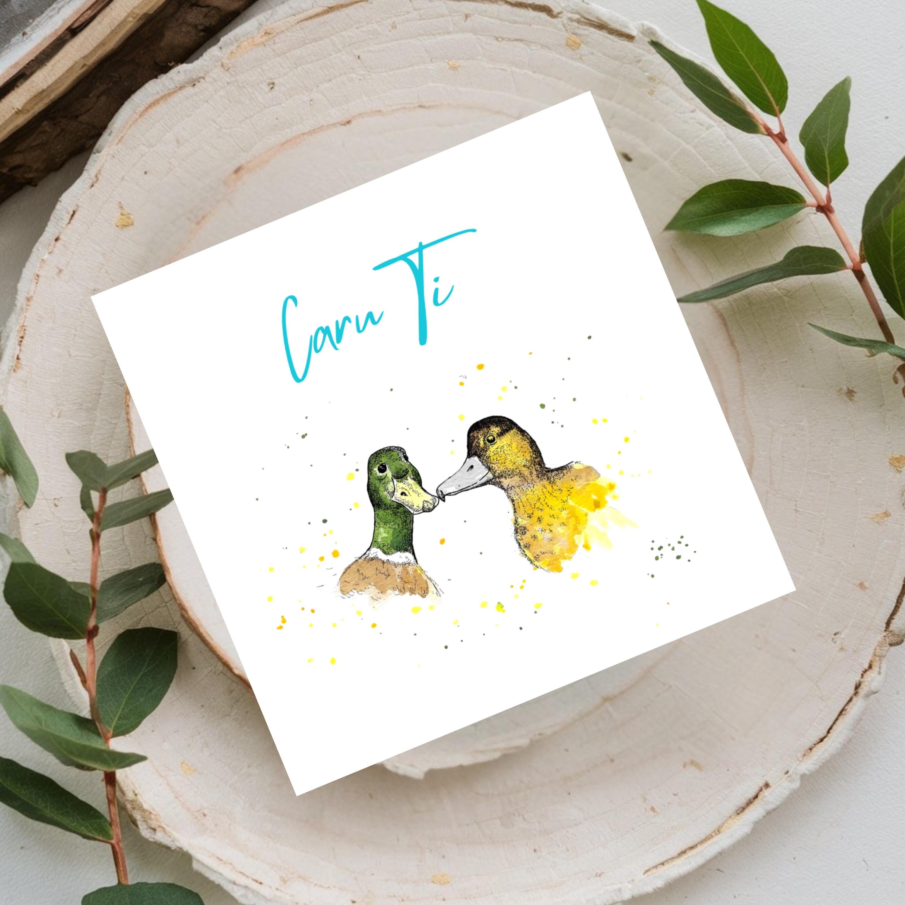Grid image for Love Greeting Card Caru Ti Welsh Greeting Card Valentines Day Card