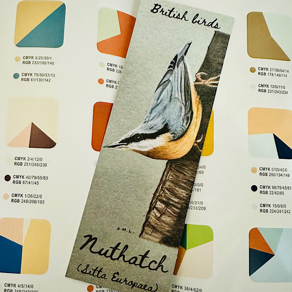 Nod tudalen ( bywyd gwyllt Prydain-nuthatch)-Bookmark (British wildlife-nuthatch) Image Number 2